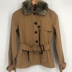 Gap Tan Canvas Utility Coat Button-up Jacket